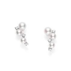 Akoya Cultured Pearl and Diamond Bubbles Earrings Mikimoto Pearl Earrings, Mikimoto Earrings, Mikimoto Jewelry, Pearl Diamond Earrings, Akoya Pearl Earrings, Bubble Earrings, Mikimoto Pearls, Pearl And Diamond Earrings, Coral Jewelry