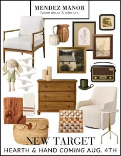 an advertisement for a new target furniture and home decor store