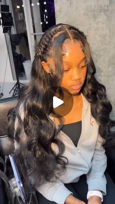 ULit Hair, Make U Lit on Instagram: "Ateeee so badddd😩😍😍 This is super cuteeee🫶🏾🫶🏾🔥🔥 Flawless work by @wickedstyless 🔥🔥 Click the link in my bio & follow @ulithaircompany for more hair inspiration! Website: http://www.ulithair.com #bodywave #bodywavehair #wavyhair #curls #bangs #fishtail #bodywavewig #hdlace #hdlacewig #frontalwigs #lacefrontwigs #wiginstall #lacewigs #frontalinstall #wigmaker #miamihairstylist #atlantahairstylist #wigsforblackwomen #naturalhairstyles #atlhairstylist #lacefrontalsewin #blackhairmag #atlfrontals #viral #explorepage #explore #blackgirlmagic #ulithair #ulitwig #ulithairwig" Fishtail Hairstyles Black Women, Fishtail On Wig, Wig Hairstyles Ideas Black Women Fishtail, Fish Tail Sew In, Cute Sew In Styles, Brown Wig Install Hairstyles, Hairstyles For Lace Fronts, Cute Styles On Wigs, Fluffy Fishtail Braid