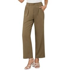 Asklazy Women Wide Leg Trousers are crafted from a unique blend of fabrics for ultimate comfort and style. Comprising 46% rayon, 51% polyester, and 3% spandex, they offer a soft touch, durability, and just the right amount of stretch.Whether you're heading to the office, going out for a casual lunch, or attending a special event, these pants are the perfect choice. They can be easily dressed up with a blouse and heels for a sophisticated look or paired with a casual tee and sneakers for a more l Trousers Women Wide Leg, Linen Drawstring Pants, Cotton Linen Pants, Womens Pajamas Pants, Flannel Pants, Long Trousers, Pants With Pockets, Plus Size Activewear, Linen Pants Women