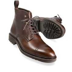 DRESS BOOTS IN BROWN CHROMEXCEL Workwear Boots With Reinforced Heel And Cap Toe, Formal High Ankle Combat Boots With Reinforced Heel, Fitted Fall Boots For Derby, Snip Toe Boots For Derby In Fall, Classic Fall Boots With Vibram Sole, Classic High Ankle Fitted Boots, Elegant Ankle Boots With Vibram Sole, Classic Fitted High Ankle Boots, Fall Derby Boots With Snip Toe