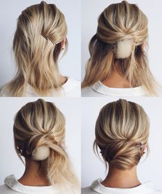 Wedding Hairstyles Tutorial, Hair Upstyles, Bridal Hair Updo, Peinados Fáciles Para Cabello Corto, Short Hair Updo, Hair Dos, Messy Bun