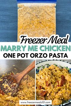 This One Pot Marry Me Chicken Orzo Pasta Freezer Meal may just be your new favorite recipe. It's an easy to make, convenient, delicious all-in-one dinner. Dinner One Pot, Favorite Dinner Recipes, Healthy One Pot Meals
​One Pan Pasta, Meals To Make, Favorite Dinner, One Pan Dinner, Freezer Meals