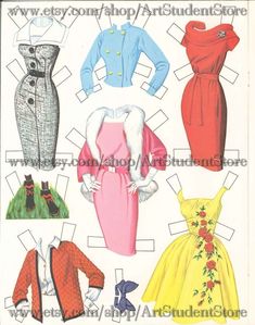 an old fashion book showing different types of dresses and coats for women in the 1950's