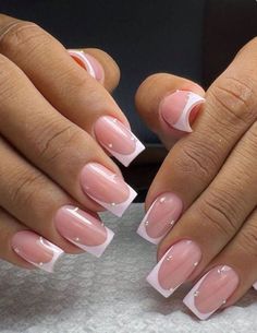 Cool French Nails, Unique Acrylic Nails, Acrylic Nails Coffin Short