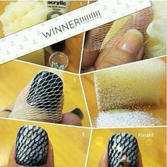 Fish net. Diy Nail Art, Easy Hair, Girls Nails, Nails At Home, Diy Manicure, Tutorial Diy, Easy Nail Art