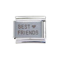 Best friends with heart laser charm  on a 9mm stainless steel Italian charm link Italian Charms, Classic Italian, Italian Charm Bracelet, Friends Forever, Charm Bracelets, Jewelry Bracelets, Best Friends, Etsy Accessories, Handmade Items