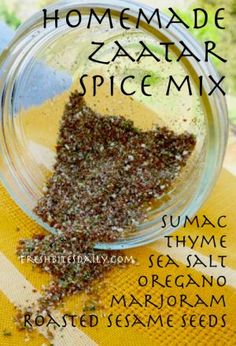 homemade zaata spice mix in a glass jar