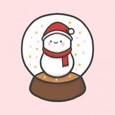 a snow globe with a cartoon character in it's center and a red scarf around its neck