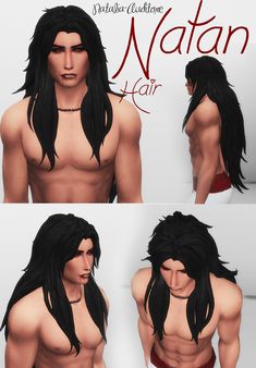 the male avatar has long black hair