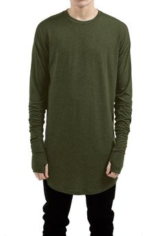 PRICES MAY VARY. 90% Polyester+10% Spandex, very soft and comfortable material. This shirt is glexible, stretchy, and decently warm, long sleeve henley T-shirts, slim fit shirts. Thumb cuff, round hemline, long sleeve design.Basic longline crewneck T-shirt is soft to the touch, which is your go-to choice for fall/winter. This shirt is super flexible in terms of style and goes with about anything.1.Pair it with running pants and sneakers and it’s perfect for working out. 2.Pair it with Chelsea bo Green Clothing, Disney Bounding, Summer Streetwear, Running Pants, Swag Style, Slim Fit Shirt, Casual T Shirt, Basic Tee, Mens Fashion Casual