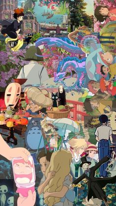 an animated collage of anime characters