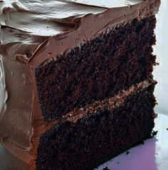 a slice of chocolate cake on a plate