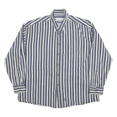 TRIBUTE Shirt Blue Striped Long Sleeve Mens XL Blue Vintage Relaxed Fit Shirt, Retro Long Sleeve Blue Shirt, Retro Blue Long Sleeve Shirt, Blue Retro Long Sleeve Shirt, Wholesale Shoes, Active Wear Tops, Striped Long Sleeve, Eyewear Sunglasses, Denim Pants