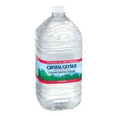 a bottle of crystal geyser water