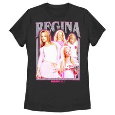 Celebrate your love for the iconic and quotable film Mean Girls from 2004 with fun, officially licensed apparel for the whole family that is definitely "so fetch"! This Women's Mean Girls Regina Poster Graphic T-Shirt features a cool poster of Regina George in different poses with her name in bling above, along with the movie logo in pink below. Grab some exciting new Mean Girls apparel today and get in on all the fun while you watch your favorite movie! Mean Girls Regina, Movie Logo, So Fetch, Different Poses, Regina George, Graphic Tee Design, Mean Girls, Graphic Tees Women, Tee Design