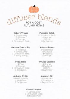 Here are some essential oil blends for fall to make your home feel and smell cozy and warm. Fall Diffuser Blends Young Living, Fall Scents Essential Oils, Fall Essential Oil Blends, Fall Essential Oils