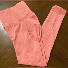 Nwot Women Seamless Workout Leggings Size Large Color Peach Coral Scrunch Butt Stretch Seamless Length 27” Waist 13” Pink Snug Fit Athleisure Bottoms, Pink Snug Fit Sporty Bottoms, Pink Fitted Sporty Bottoms, Sporty Snug Fit Pink Bottoms, Casual Pink Snug Fit Activewear, Sporty Pink Snug Fit Bottoms, Casual Pink Snug Activewear, Casual Pink Fitted Activewear, Pink Snug Fit Athleisure Activewear