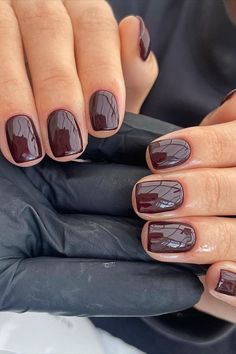 Brown Nail Art Designs, Brown Nail Ideas, Winter Nail Trends, Brown Nail Art, Brown Nail, December Nails, Short Gel Nails, Casual Nails