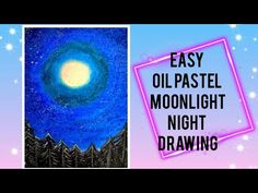 easy oil pastel moonlight night drawing for kids