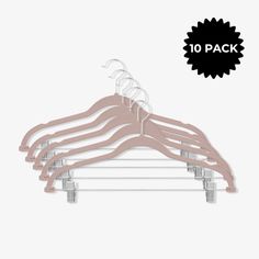 No - Slip Flocked Pant/Skirt Hangers Gold/Silver - Box 10 (Gold/Silver) Coat Hangers Silver Fabric Hanger, Pants Hangers, Pant Skirt, Skirt Hangers, Walk In Robe, Shirt Pant, Pant Hangers, Plastic Hangers, Velvet Coat