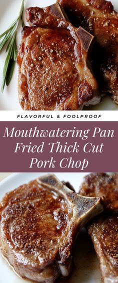 Image for Mouthwatering Pan Fried Thick Cut Pork Chop Pan Fried Bbq Pork Chops, Bone In Pork Chop Recipe Pan Fried, Best Pan Fried Pork Chops, Pan Pork Chop Recipes, Thick Pork Chops In Cast Iron Skillet, Thick Cut Pork Chops In Oven, Fried Pork Chops Skillet, Easy Pork Chop Recipes In Oven, Thick Pork Chop Recipes