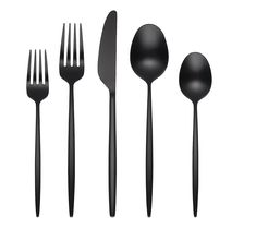 a set of five forks, spoons and knives