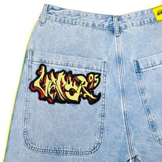 FOR PRE-ORDER - SHIPS DEC 15TH Get blazed by the inferno. Custom designed extra wide leg. Embroidered patch detail with customized tags and loop. Super deep pockets. Wide Leg Denim Jeans, Custom Tags, Long Live, Wide Leg Denim, Buy One Get One, Embroidered Patch, Embroidered Patches, Denim Pants, Pre Order