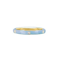 This jumbo enamel stack ring adds the perfect pop of color to your everyday stack! Available in 14K White Gold, Yellow Gold, or Rose Gold 3 diamonds weight = 0.045 carats Band = 2.5mm wide Available in your enamel color of choice Enamel Wedding Ring, Enamel Rings Band, Blue Enamel Ring, Baby Blue Weddings, Blue Wedding Rings, Stacked Wedding Bands, Stack Ring, Wedding Styling, Dream Engagement