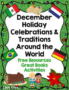 a poster with the words december holidays and celebrations around the world