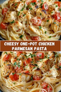 Get ready for comfort with this Cheesy One-Pot Chicken Parmesan Pasta! This simple, delicious dish combines tender pasta, marinara, juicy chicken, and gooey cheese—all in one pot for easy cleanup. It’s perfect for family dinners and will satisfy everyone’s cravings! #CheesyPasta #ChickenParm #OnePotDinners #EasyDinner #FamilyMeals One Pot Chicken Parmesan Pasta, One Pot Chicken Parmesan, Chicken Parmesan Pasta Recipe, Comfort Pasta, Chicken With Italian Seasoning, Chicken Parmesan Pasta, One Pot Dinners, Parmesan Pasta, One Pot Chicken