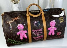 Custom Duffle Bags, Painted Canvas Bags, Painted Bags, Baby Angel, Custom Bags, Luxury Items, Luxury Handbags, Personal Stylist, Canvas Bag