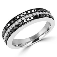 black and white diamond wedding band