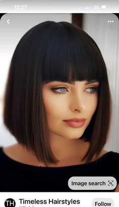 Bob With Fringe Fine Hair, A Line Bob With Bangs, Wispy Bangs Hairstyles, Olivia Hair, Angular Bob, Summer Hair Inspo, Stacked Haircut, Mullet Hairstyles, Bobbed Hairstyles With Fringe