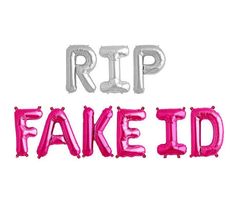 the words rip faked are painted in pink and silver foil letters that spell it's fake