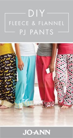 the cover of diy fleece and flannel pj pants by joann