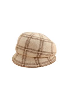 A Toast to Vintage Charm: Plaid Wool Flapper Hat Wrap yourself in the elegance of yesteryear with our Vintage Winter Wool Plaid Flapper Hat. This charming accessory, made from 100% premium sheep's wool, offers a luxurious yet comfortable fit for the discerning woman. Its soft, skin-friendly material is perfect for daily wear, while the distinctive plaid pattern in neutral tones provides versatility to any ensemble. Tailored to fit most head sizes (56-58CM), our flapper hat combines the grace of Beige Felt Hat With Short Brim For Winter, Beige Short Brim Felt Hat For Winter, Classic Wool Beret With Short Brim, Classic Wool Beret With Curved Brim, Beige Cloche Hat With Curved Brim For Fall, Classic Winter Cloche Hat With Short Brim, Classic Wool Brimmed Beret, Chic Wool Cloche Hat For Winter, Beige Wool Felt Hat For Winter