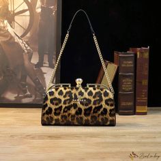 Bird in Bag - Lucy's Luxurious Leopard Print Clutch Handbag Evening Bags With Leopard Print And Detachable Strap, Evening Bags With Detachable Strap In Leopard Print, Leopard Print Top Handle Bag For Evening, Elegant Everyday Leopard Print Bag, Evening Leopard Print Bag With Detachable Strap, Elegant Leopard Print Shoulder Bag For Daily Use, Leopard Print Top Handle Evening Bag, Elegant Leopard Print Party Bag, Elegant Leopard Print Bag With Detachable Strap