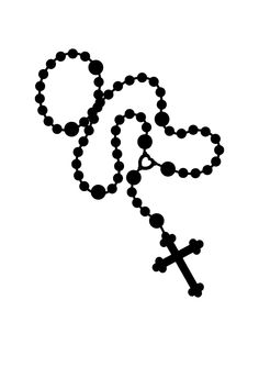 Rosary SVG | Rosary Tattoo for Mean | Rosary Necklace | Rosary Bead Tattoo | Rosary Tattoo Wrist Rosary Beads Drawing, Rosary Drawing Sketch, Rosary Beads Tattoo, Rosery Drawings, Rosary Art, Rosary Outline, Rosary Tattoo Stencil, Rosary Design, Rosary Tattoo Design