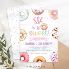 a birthday card with donuts and sprinkles on it