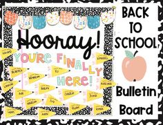 back to school bulletin board with an apple on it and the words you're final here