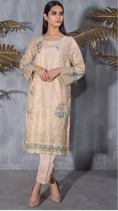 Beige color kurta with full embroidered front panel along with hint of green and purple bunches on sleeves and daman. Additional information - Fabric is banarsi Size Small Beige Straight Kurta Lawn Suit For Eid, Eid Beige Straight Kurta Lawn Suit, Green Floral Embroidered Long Sleeve Churidar, Traditional Beige Lawn Suit For Spring, Beige Anarkali Lawn Suit With Long Sleeves, Long Sleeve Beige Lawn Suit For Eid, Beige Long Sleeve Anarkali Lawn Suit, Beige Long Sleeve Lawn Suit For Eid, Long Sleeve Cambric Kurta With Zari Work