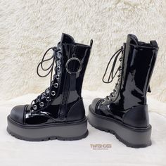 Boots Demonia, Demonia Shoes, Punk Boots, Sorel Winter Boot, Calf Boots, Black Matte, Mid Calf Boots, O Ring, New Shoes