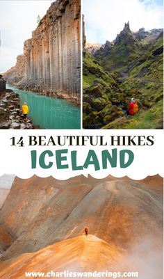 beautiful hikes in iceland with text overlay