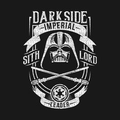 darth vader t - shirt with the words dark side imperial, and an image of