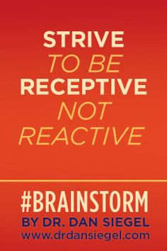 an orange background with the words brain storm and dr dan sigell on it