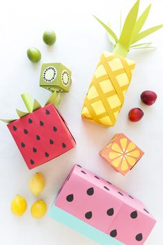 some fruit and vegetables made out of paper