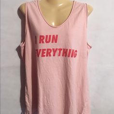 New Without Tags. Junk Food. Sleeveless. “I Run Everything”. Women’s Size Xl. Sleeveless Graphic Print Tops For Loungewear, Food Clothes, Junk Food, Tank Tops Women, Tank Top, Womens Tops, Top Outfits, Tank Tops, Tags