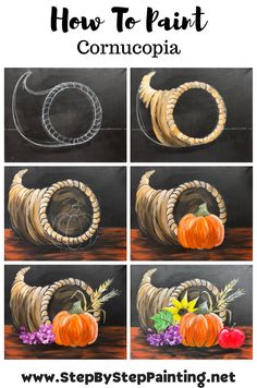 how to paint cornucopia with step by step instructions