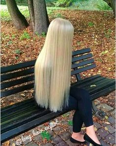 Long Silky Hair Blonde, Silky Hair Blonde, Straighten Hair Naturally, One Length Hair, Alena Shishkova, Straighten Hair